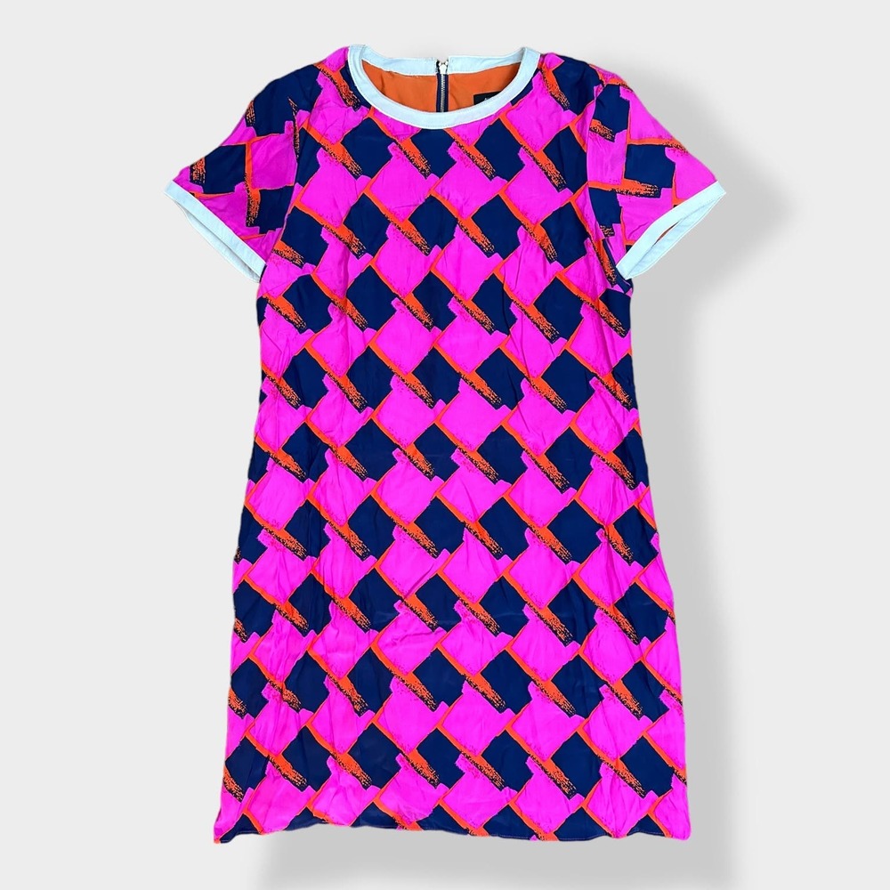 Alice & Trixie Silk‎ dress with leather trim Size XS